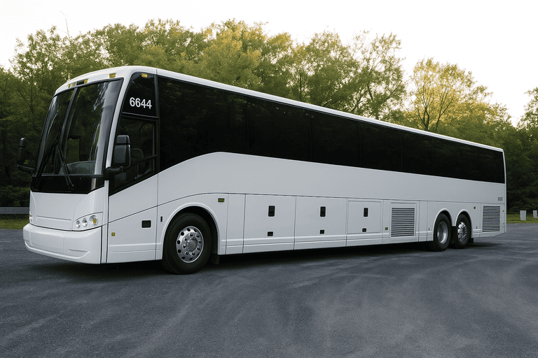 exterior of Charter Bus Rental Eugene coach bus