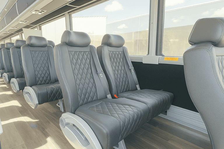 interior of Charter Bus Rental Eugene charter bus